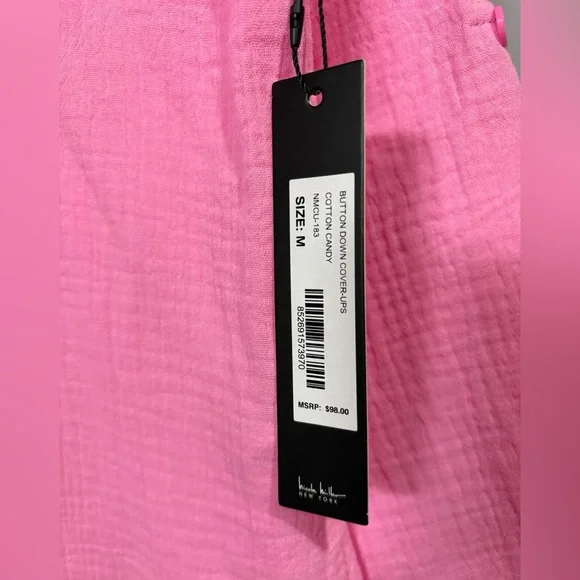 Nicole Miller, New York Pink Cotton Shirt, Size M - Picture 5 of 9